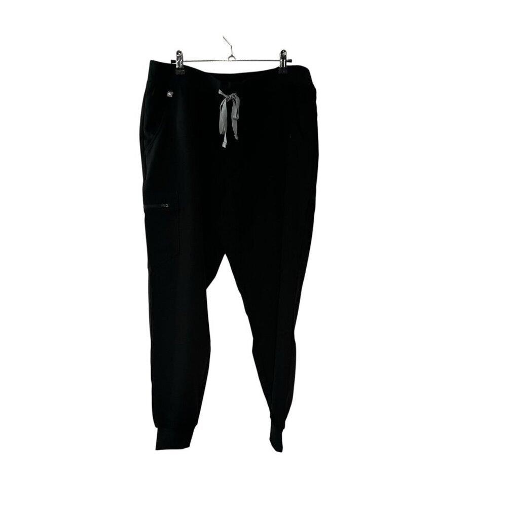 FIGS Zamora Jogger Scrub Pants 29" Inseam Black 1000208 Zip Pocket Uniform Large